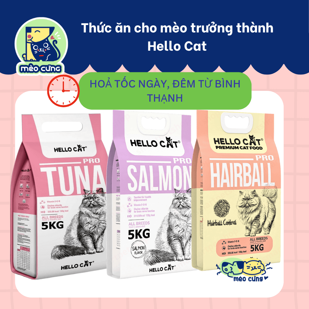 Hạt Hello Cat 5kg - thức ăn dinh dưỡng giá tốt cho mèo