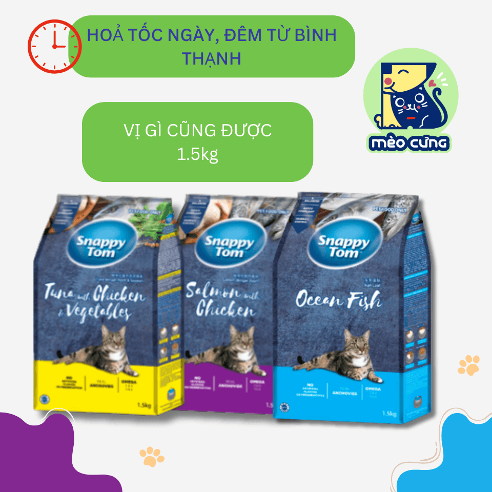 Hạt Snappy Tom 1.5kg - thức ăn mèo nhập khẩu cao cấp