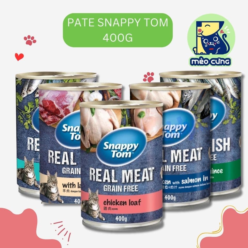 Pate Snappy Tom 400g - thức ăn ướt bổ sung dinh dưỡng cho mèo