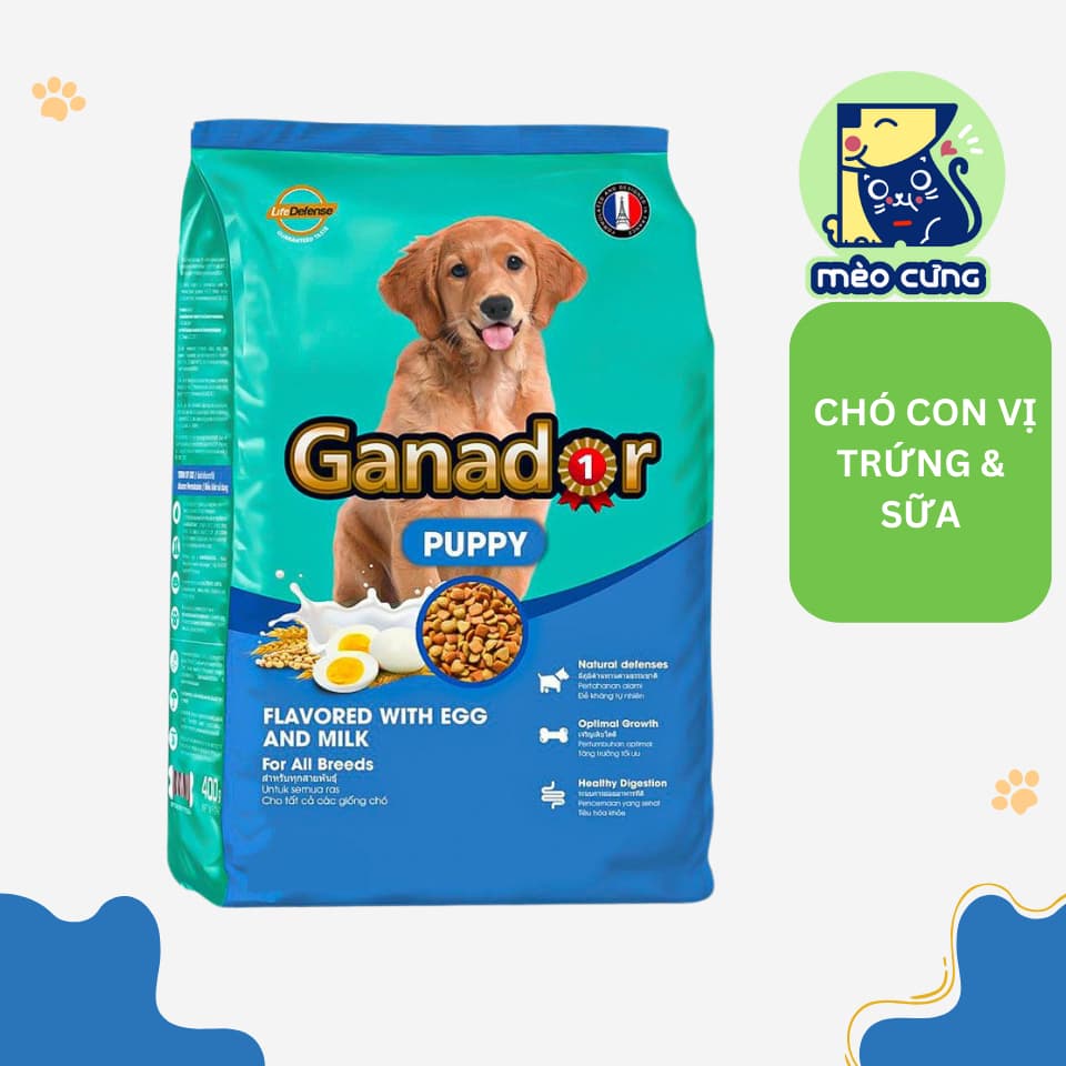 Hạt cho chó con Ganador Puppy Vị Trứng Sữa – Thức Ăn Dinh Dưỡng & Ngon Miệng Cho Chó Con