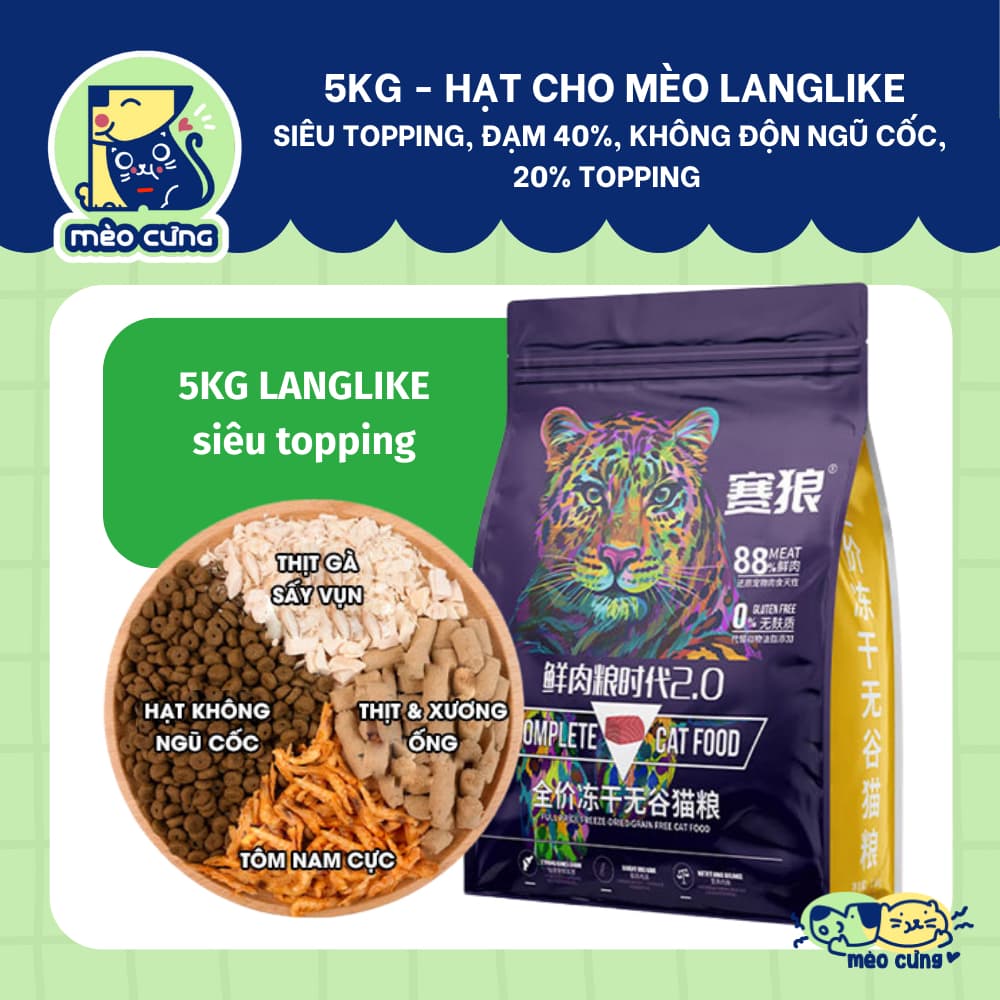 Hat Lang like 5kg siêu topping-thức ăn mèo nhập khẩu