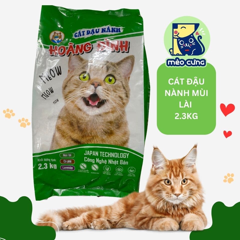 Cát đậu nành Hoàng Đình 2.3kg - Cát vệ sinh cao cấp cho mèo