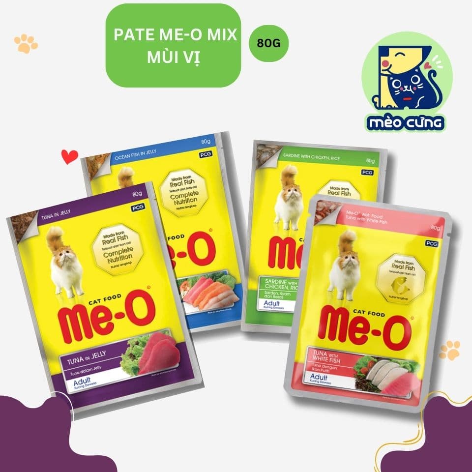 Pate Me-o 80g cho mèo trưởng thành - thức ăn mèo bổ sung dinh dưỡng