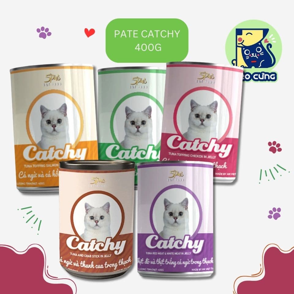 Pate Catchy 5Plus 400g - thức ăn ướt dinh dưỡng cho mèo lớn