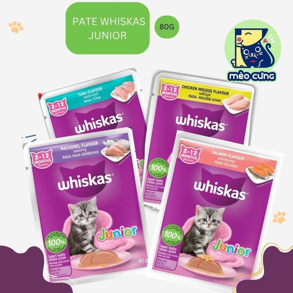 Pate Whiskas 80g Cho Mèo Con - thức ăn dinh dưỡng cho mèo con