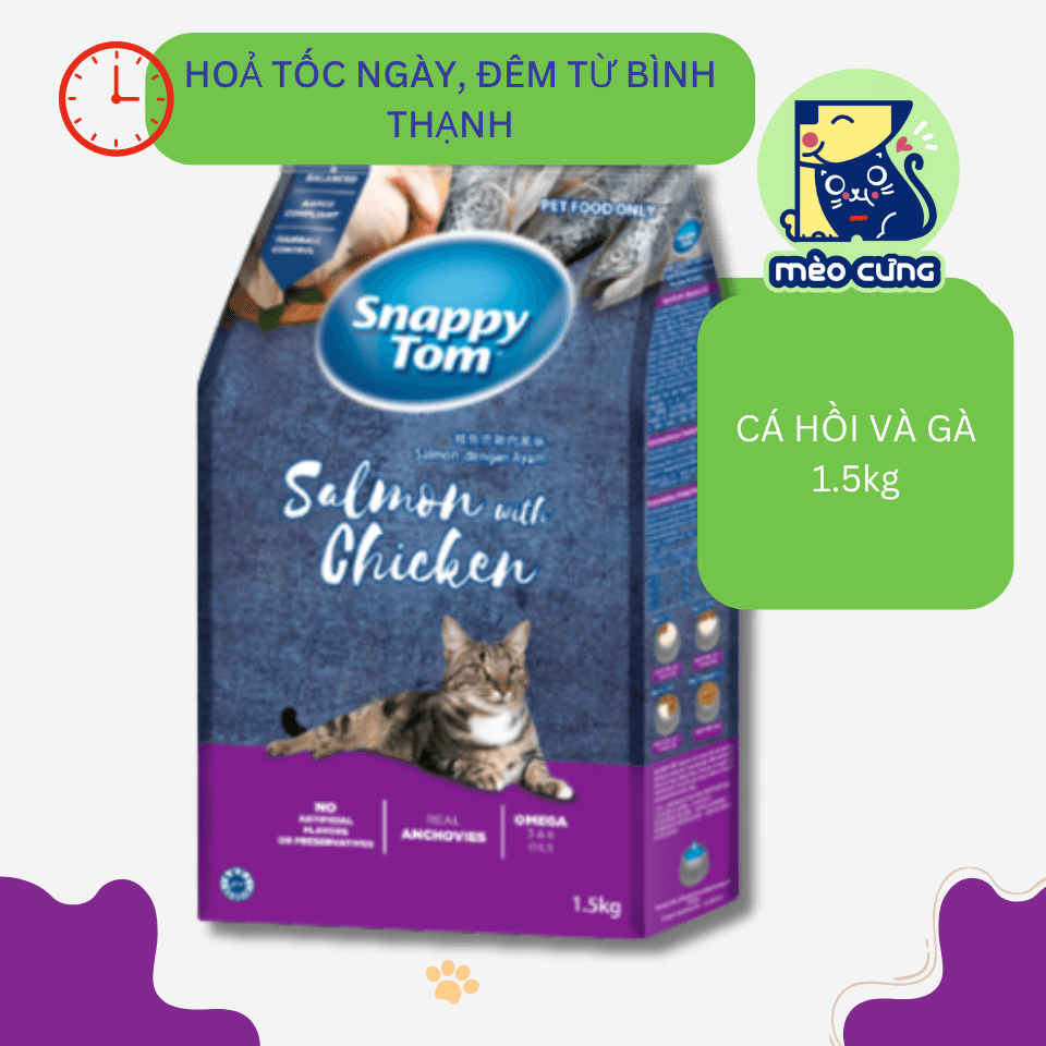 Snappy Tom 1.5kg Vị Cá Hồi Và Gà