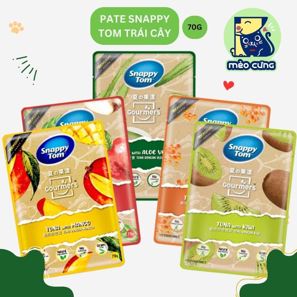Pate Snappy Tom trái cây 70g - thức ăn dinh dưỡng cho mèo